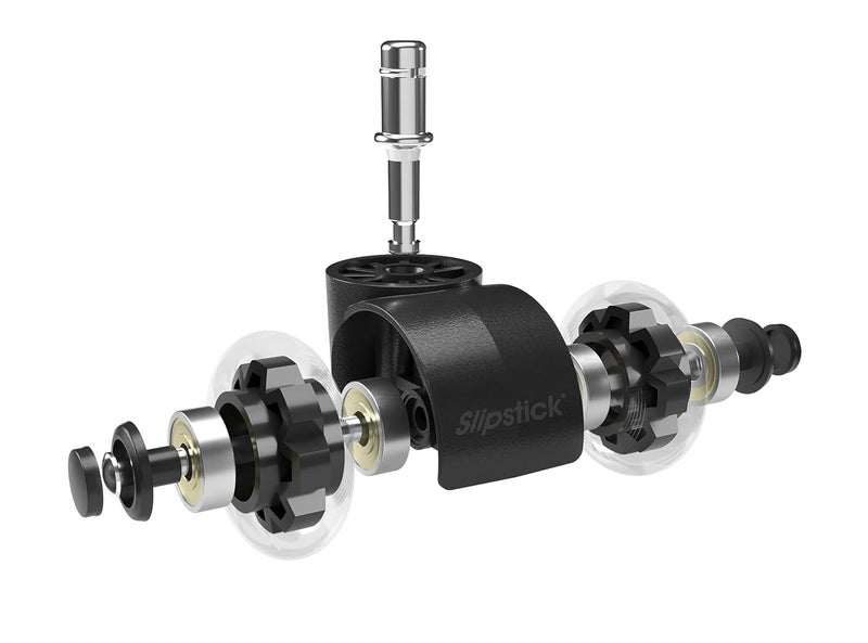 Slipstick 2 Inch Premium Rubber Office Chair Wheels (Set of 5) for All Hard Surface Floors & Carpet, Heavy Duty Twin Rollerblade Chair Replacement Caster Wheels with Universal Fit 7/16 Inch Stem - Image 4